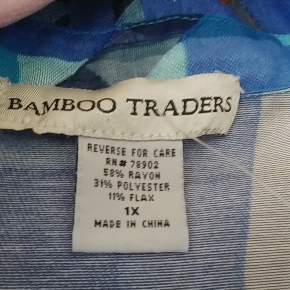 Bamboo traders shades of blue burnout blouse - Picture 2 of 3